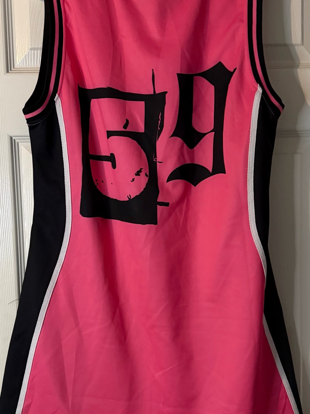 Girls' Pink Athletic Bad Boy Jersey Dress with pockets Graphic 59